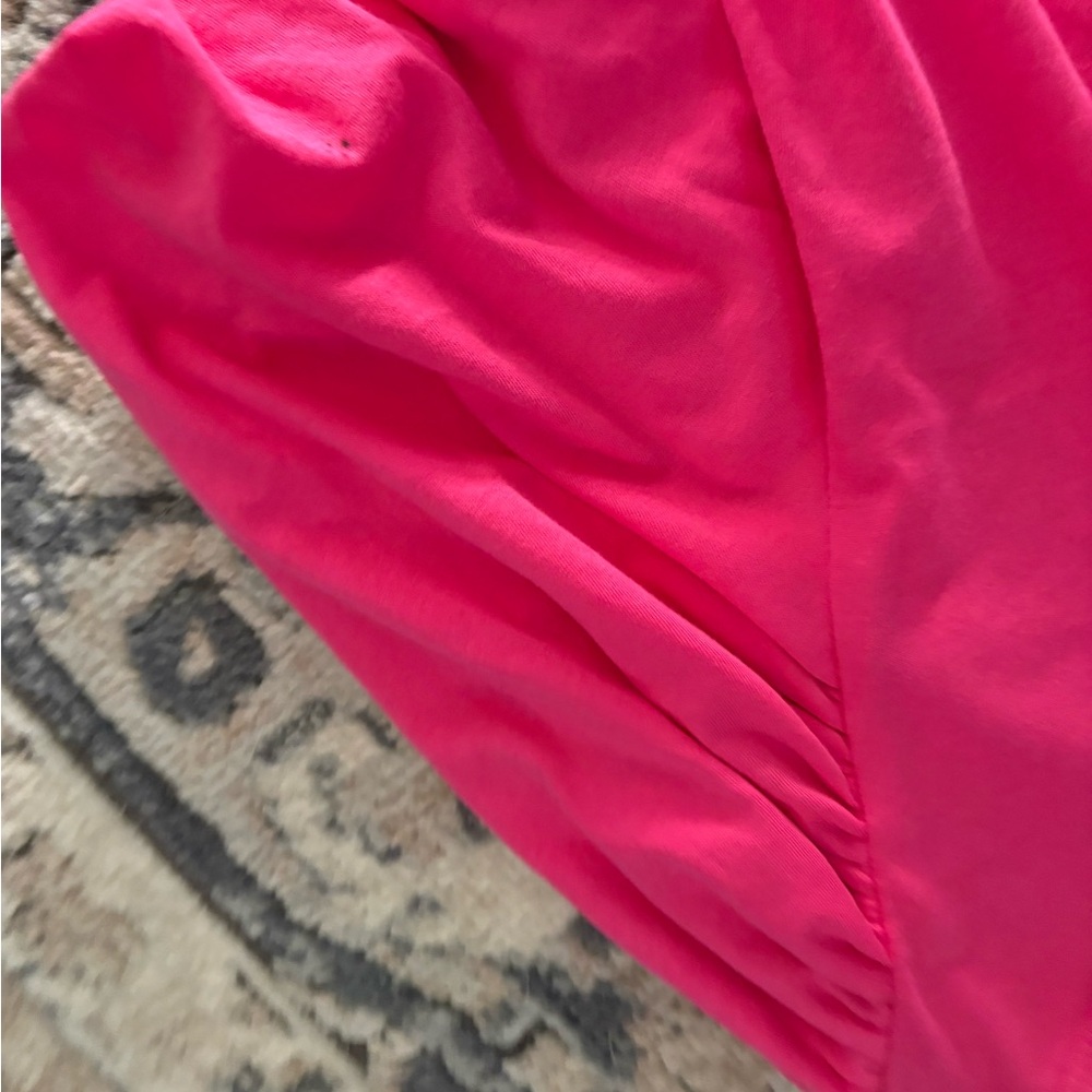 LOFT Hot Pink Short Bubble Sleeve Cotton T-Shirt - Picture 5 of 6